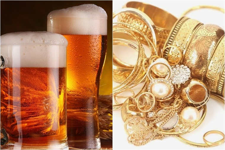 Bia giúp đánh bóng vàng bạc không tốn công sức.