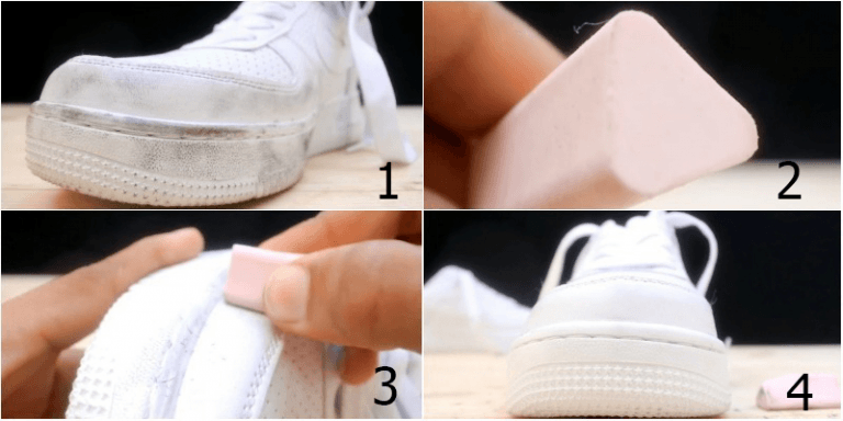 Chỉ cần sử dụng tẩy màu trắng và xóa đều các vết bẩn trên giày.