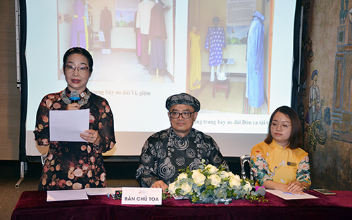 Bà Huỳnh Ngọc Vân, Giám đốc Bảo tàng Áo chia sẻ tại Hội thảo