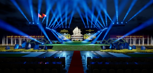 Phối cảnh dự kiến chương trình nghệ thuật Kỷ niệm 10 năm Cao nguyên đá Đồng Văn gia nhập mạng lưới Công viên Địa chất toàn cầu UNESCO và Lễ hội hoa Tam giác mạch tỉnh Hà Giang lần thứ VI năm 2020